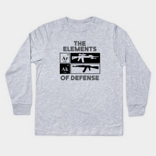 The Elements of Defense AR15 AK47 Periodic Table Kids Long Sleeve T-Shirt